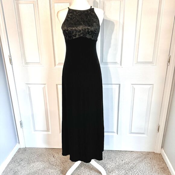 My Michelle Dresses & Skirts - Vintage My MM Michelle Small Burnout Velvet Empire Waist Dress Witchy Goth Prom